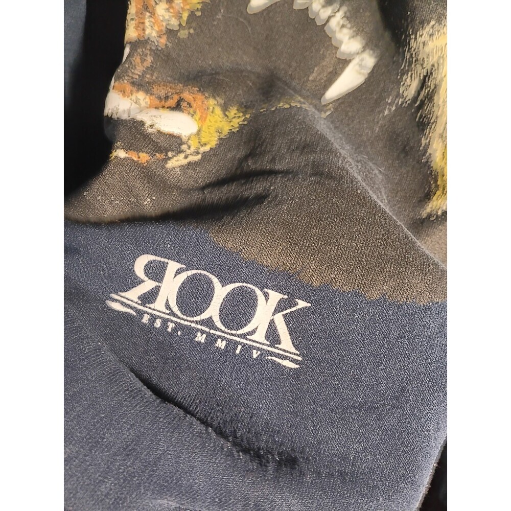 Rook Camo Grizzly Bear Head Sweatshirt Men’s L Navy Crew Neck Graphic Pullover - Picture 3 of 5